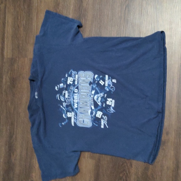 C Port & Company Mens Size XL Blue 2014 Patriots World Champions Stars Tee Shirt - Picture 3 of 5